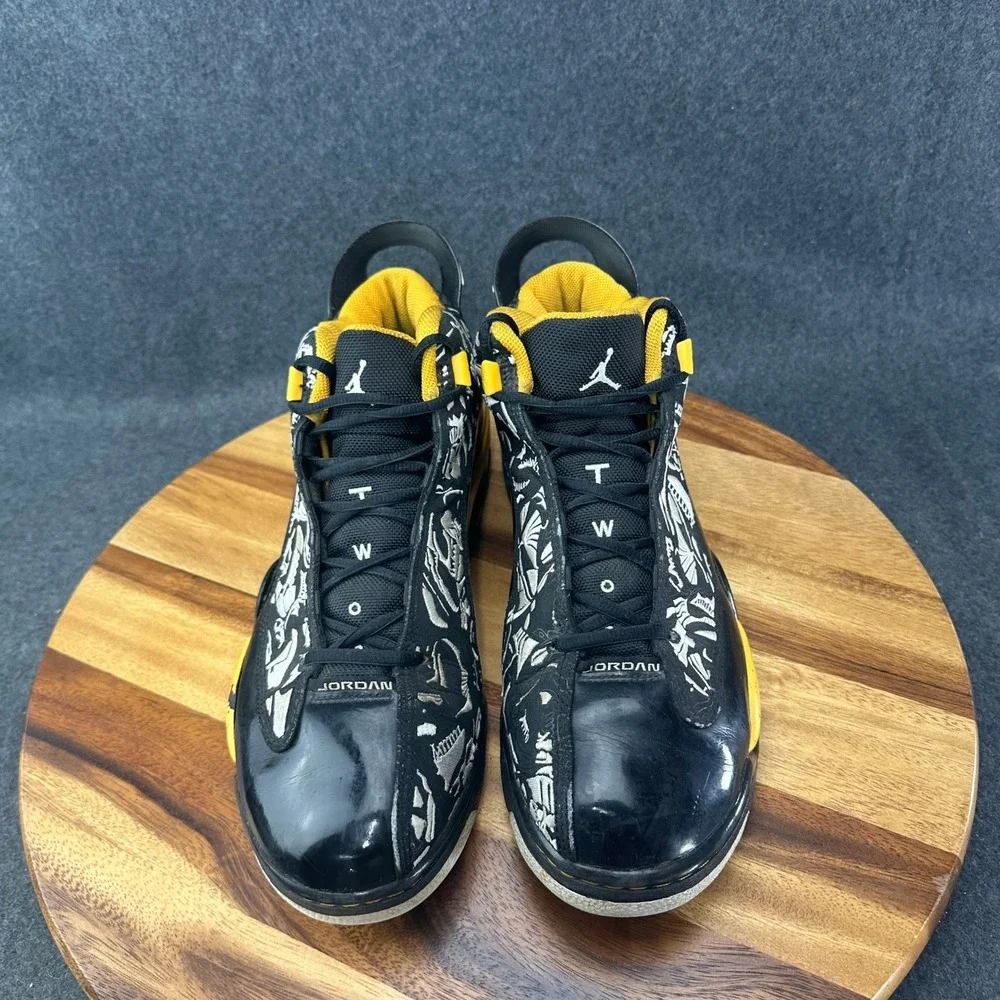 Jordan Dub Zero Black Varsity Maize Etched Sneakers 311046-071 Mens 12 2008